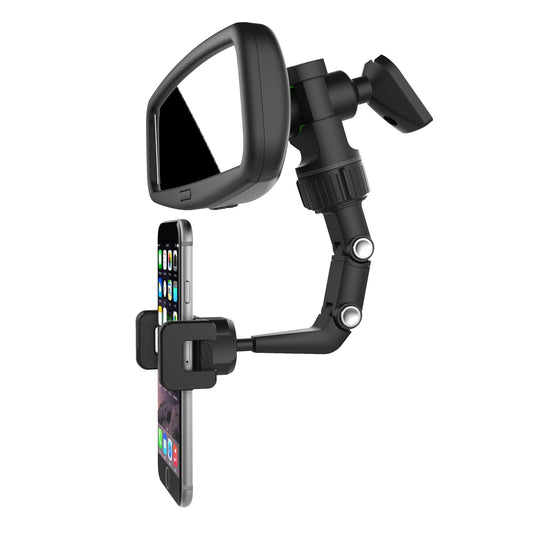 Auto Rückspiegel Smartphone-Halter Schwarz – Verstellbar Universal Befestigung - MIZO.at