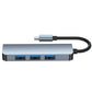 Tech-Protect V1 4in1 USB-C Hub 4x USB-A (1x 3.0) Grau Robust - MIZO.at