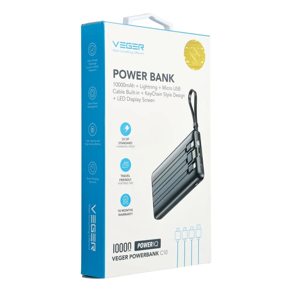 VEGER C10 Power Bank | 10000mAh Multi-Port Charging - MIZO.at