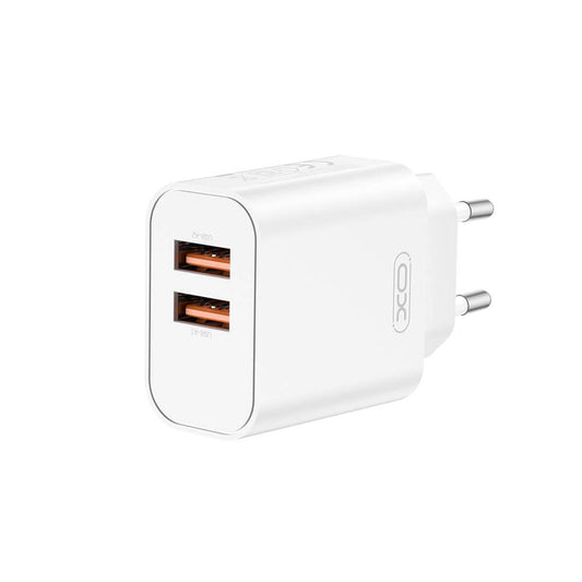 XO CE34 USB Wall Charger 2x 2.4A | Compact White - MIZO.at
