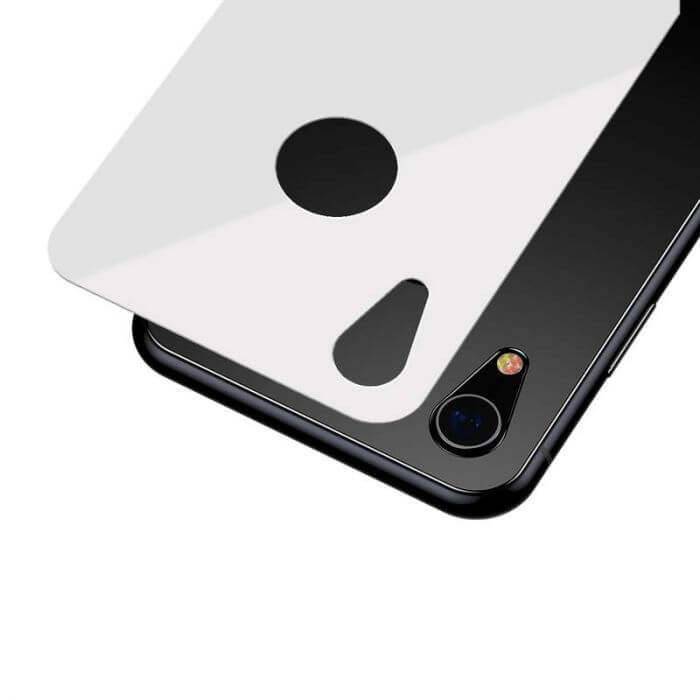 iPhone XR Rear Protector | Full Coverage Curved T Glass (White) - MIZO.at