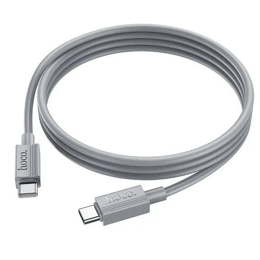 HOCO X107 USB-C zu USB-C Kabel 60W – 1m Geflochtenes Fast Charging Kabel Grau - MIZO.at