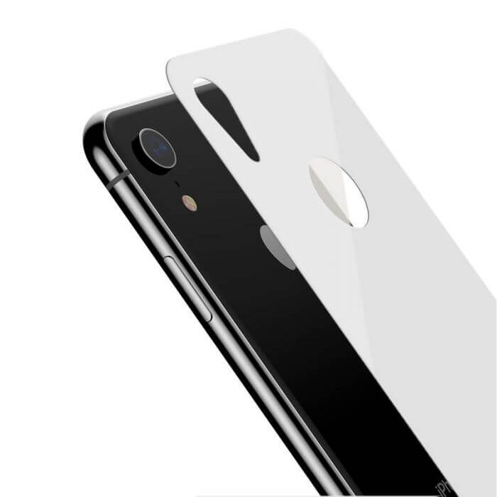 iPhone XR Rear Protector | Full Coverage Curved T Glass (White) - MIZO.at