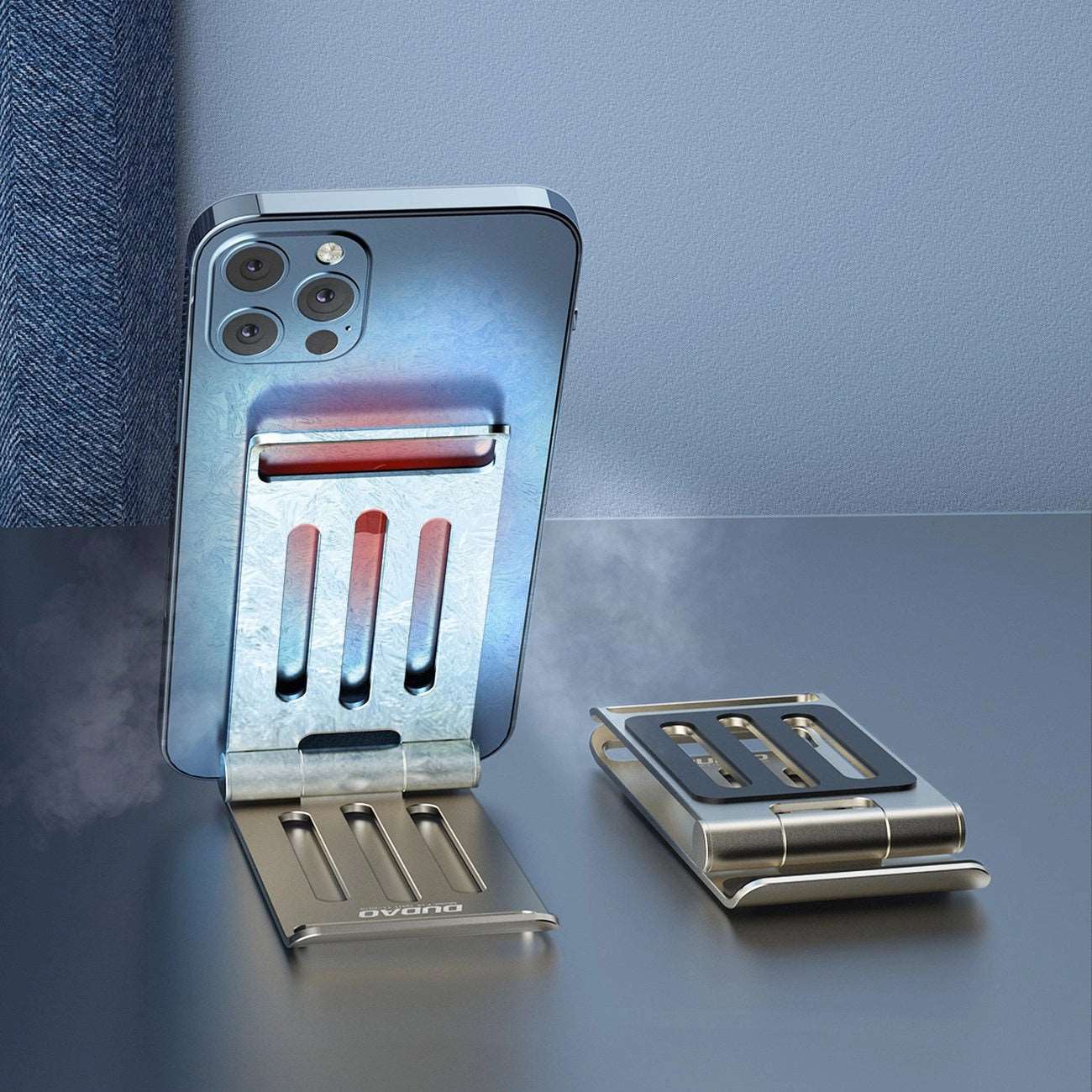 Dudao F14 Mobile Stand | Premium Foldable Silver Phone Holder - MIZO.at