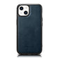 iPhone 14 Echtleder iCarer Case Blau – Öl-Wachs Premium Schutzcover - MIZO.at