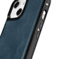 iPhone 14 Echtleder iCarer Case Blau – Öl-Wachs Premium Schutzcover - MIZO.at