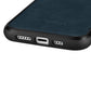 iPhone 14 Echtleder iCarer Case Blau – Öl-Wachs Premium Schutzcover - MIZO.at