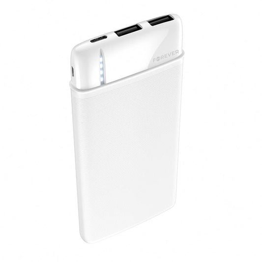Forever TB-100M Power Bank 10000mAh Weiß | Slim Design & USB-C - MIZO.at