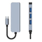 Tech-Protect V1 4in1 USB-C Hub 4x USB-A (1x 3.0) Grau Robust - MIZO.at