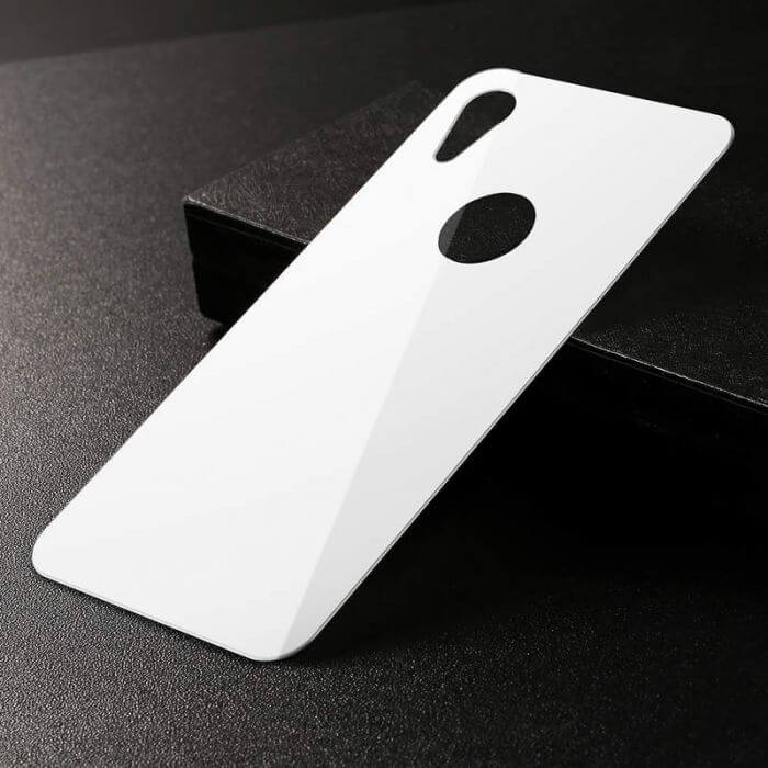 iPhone XR Rear Protector | Full Coverage Curved T Glass (White) - MIZO.at