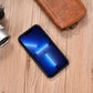 iPhone 14 Echtleder iCarer Case Blau – Öl-Wachs Premium Schutzcover - MIZO.at