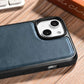 iPhone 14 Echtleder iCarer Case Blau – Öl-Wachs Premium Schutzcover - MIZO.at