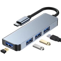 Tech-Protect V1 4in1 USB-C Hub | USB-A 3.0 & 2.0 – Gray - MIZO.at
