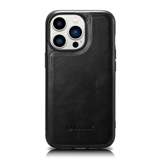 iPhone 14 iCarer Case Echtleder Blau – Öl-Wachs Schutzcover Premium - MIZO.at