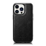 iPhone 14 iCarer Case Echtleder Blau – Öl-Wachs Schutzcover Premium - MIZO.at