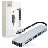 Tech-Protect V4 6in1 USB-C Hub HDMI 4K Kartenleser 3x USB 3.0 Grau - MIZO.at