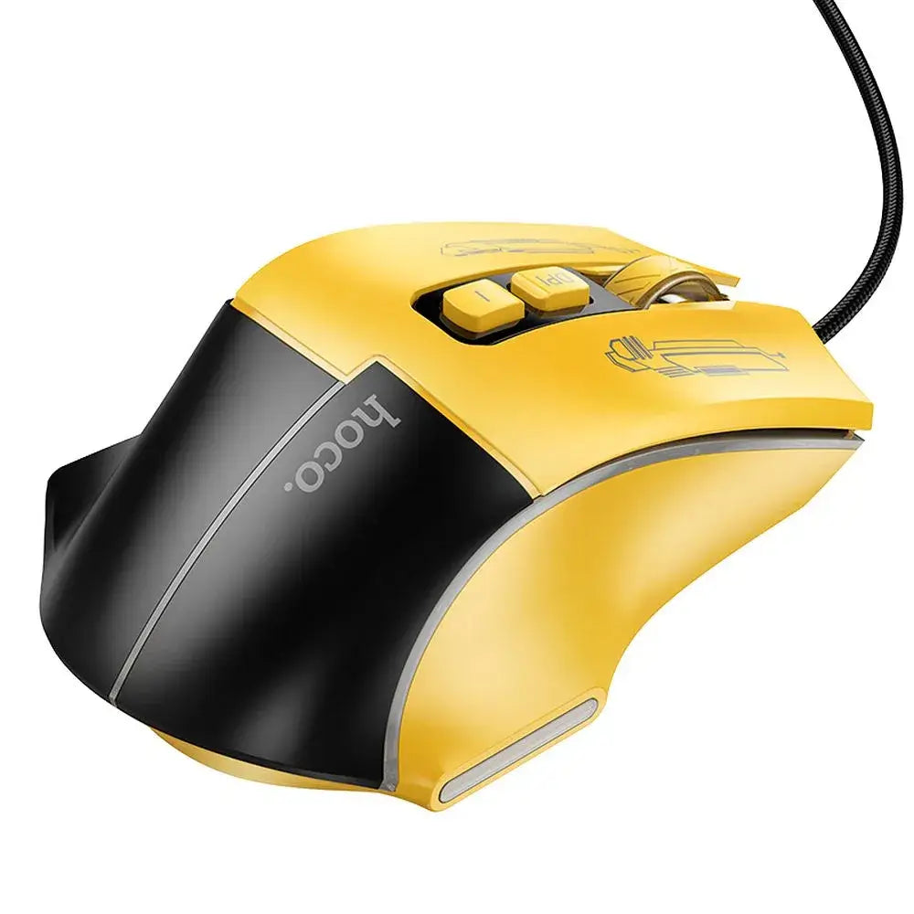 HOCO Gaming Wired USB-A Mouse 3600DPI – Black/Yellow - MIZO.at