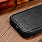 iPhone 14 iCarer Case Echtleder Blau – Öl-Wachs Schutzcover Premium - MIZO.at