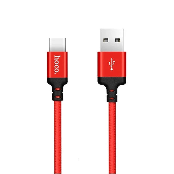HOCO X14 USB C Cable | 2M Fast Charging Type-C Data Cable Red - MIZO.at