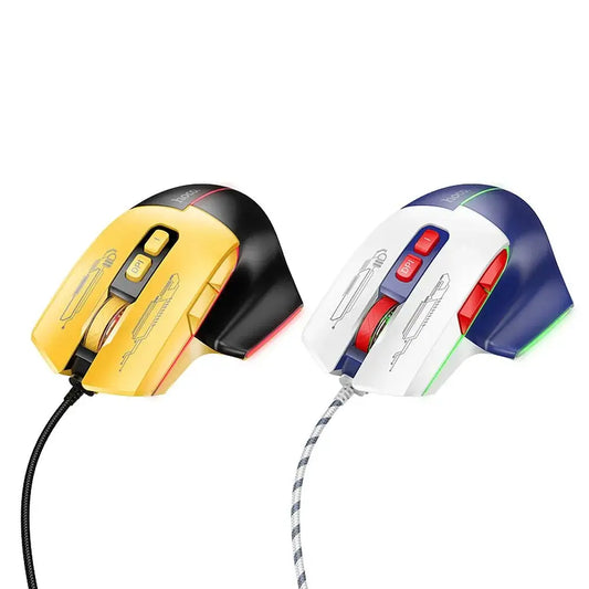 HOCO Gaming Maus 3600 DPI – Kabelgebunden USB-A – Optische Maus Schwarz/Gelb - MIZO.at