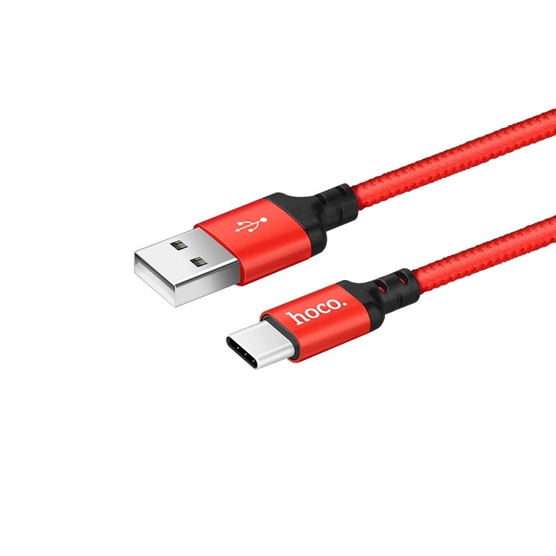 HOCO X14 USB C Cable | 2M Fast Charging Type-C Data Cable Red - MIZO.at