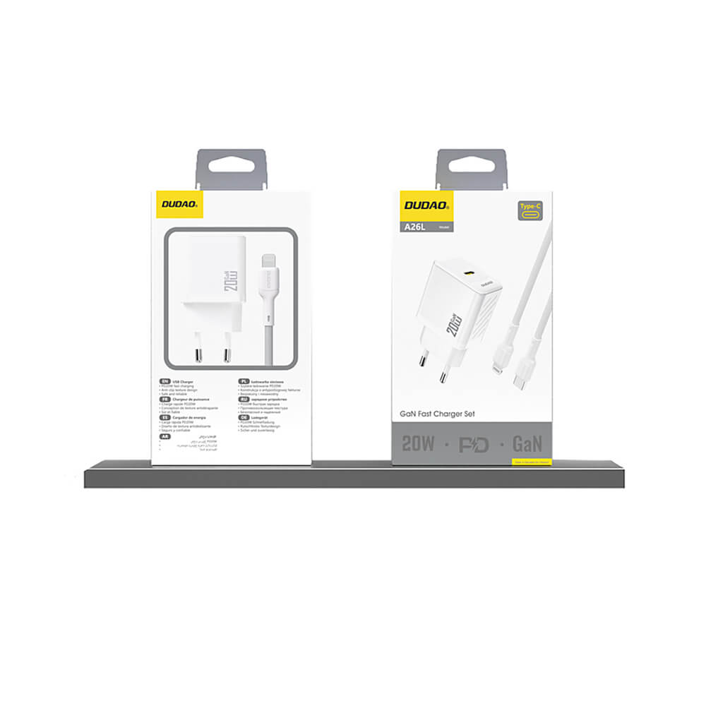 Dudao A26 20W GaN USB-C PD Schnellladegerät Weiß - MIZO.at