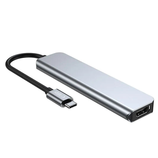 Tech-Protect V4 6in1 USB-C Hub HDMI 4K Kartenleser 3x USB 3.0 Grau - MIZO.at