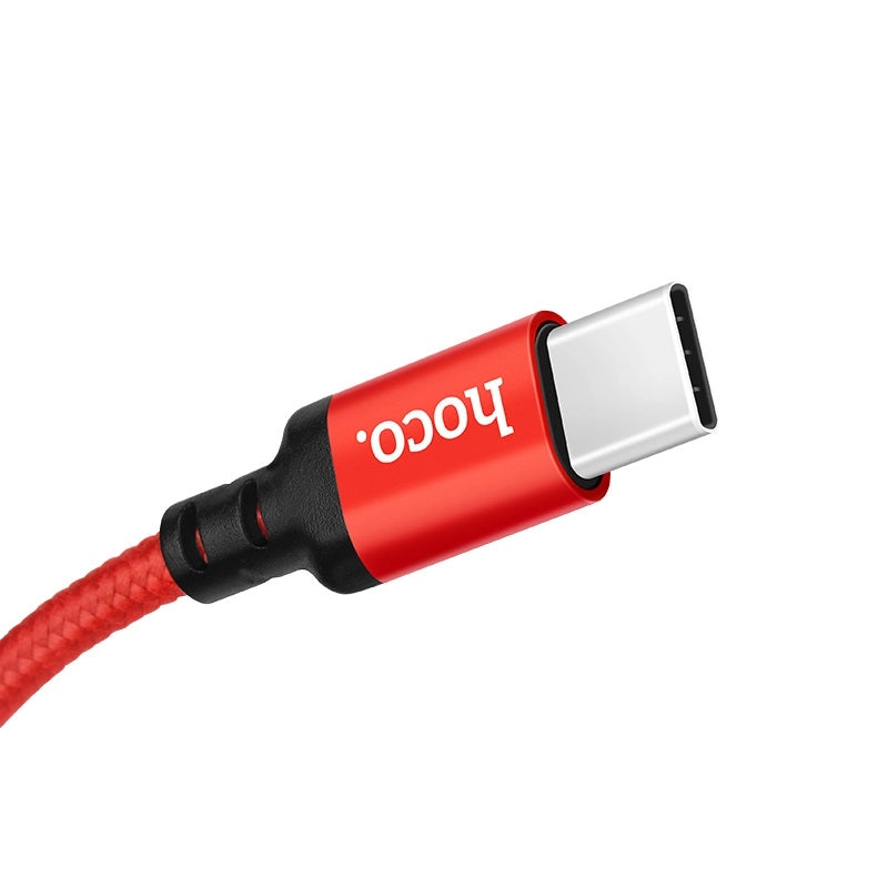HOCO X14 USB C Cable | 2M Fast Charging Type-C Data Cable Red - MIZO.at