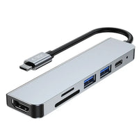 Tech-Protect V4 6in1 USB-C Hub | HDMI & Card Reader – Gray - MIZO.at