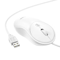 HOCO GM13 Esteem Mouse | White Wired USB Mouse with 4D Buttons - MIZO.at