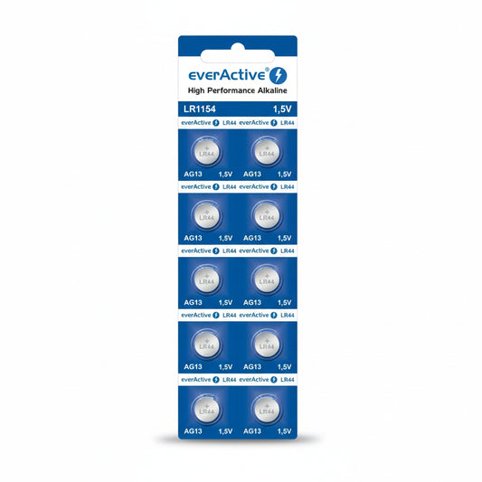 10x everActive AG13 LR44 G13 LR1154 Alkaline Knopfzellen - MIZO.at