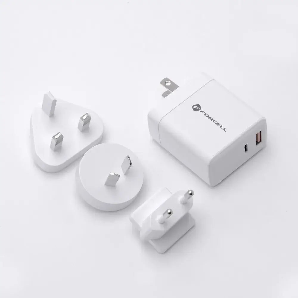 FORCELL F-ENERGY TFK-TC-45WPDAC 3in1 Travel Charger | 45W White - MIZO.at