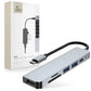 Tech-Protect V4 6in1 USB-C Hub HDMI 4K Kartenleser 3x USB 3.0 Grau - MIZO.at