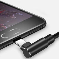 USB-C Winkel-Ladekabel QC 1 m – Nylon Geflochten Mehrfarbig - MIZO.at