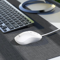HOCO GM13 Esteem Mouse | White Wired USB Mouse with 4D Buttons - MIZO.at