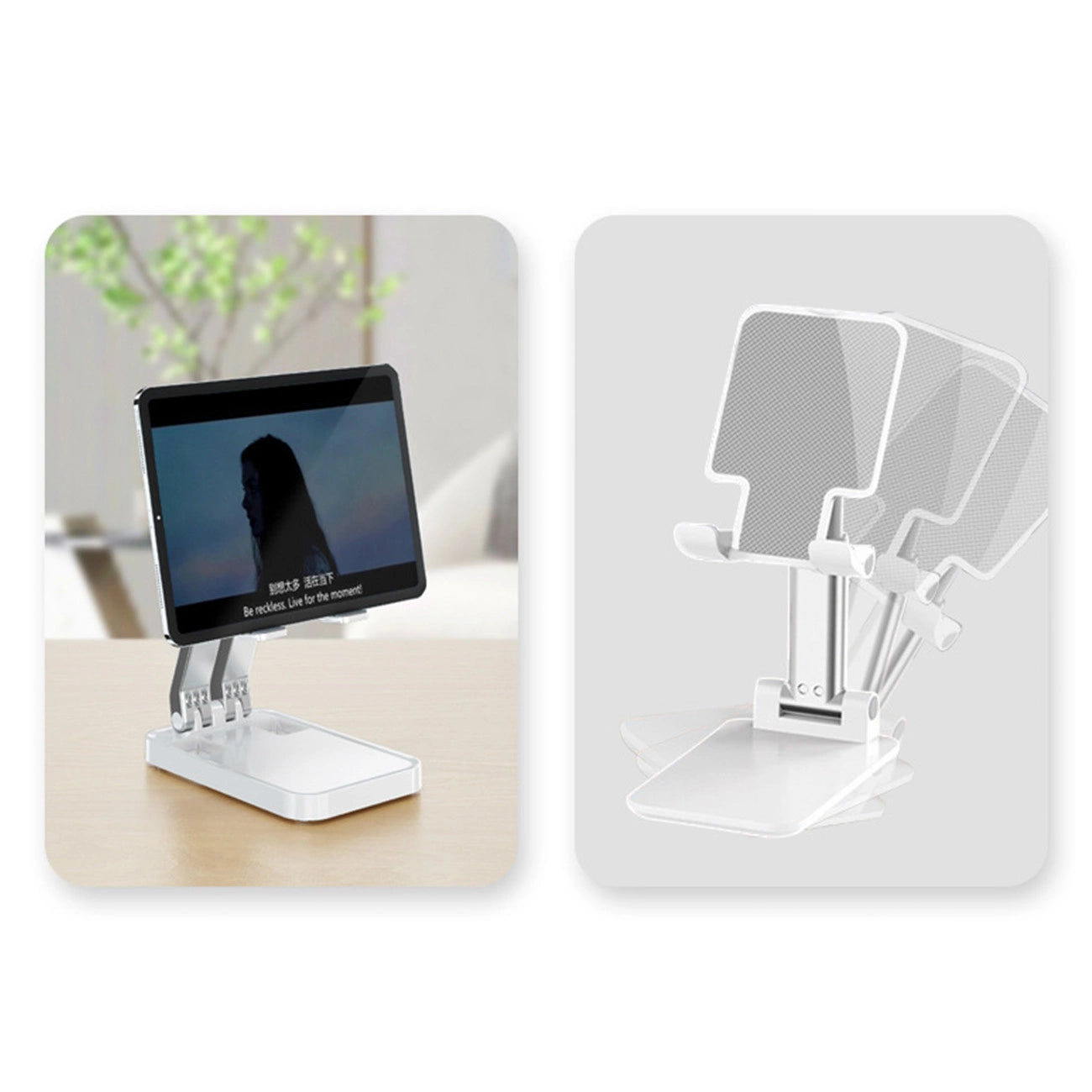 Adjustable Tablet & Phone Stand | Foldable White Device Holder - MIZO.at