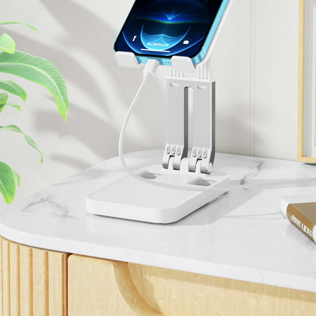 Adjustable Tablet & Phone Stand | Foldable White Device Holder - MIZO.at