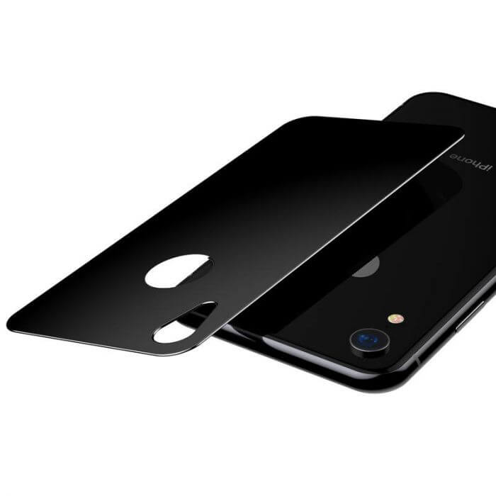 iPhone XR Rear Protector | Full Coverage Curved T Glass (Black) - MIZO.at