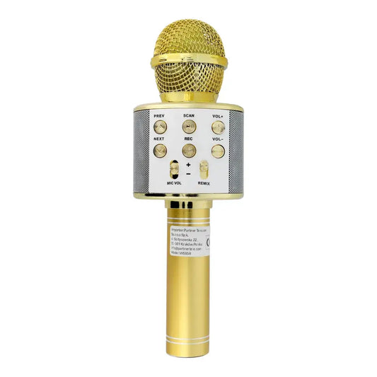 Multimedia Karaoke Microphone CR58 Gold | Wireless & High-Quality Sound - MIZO.at
