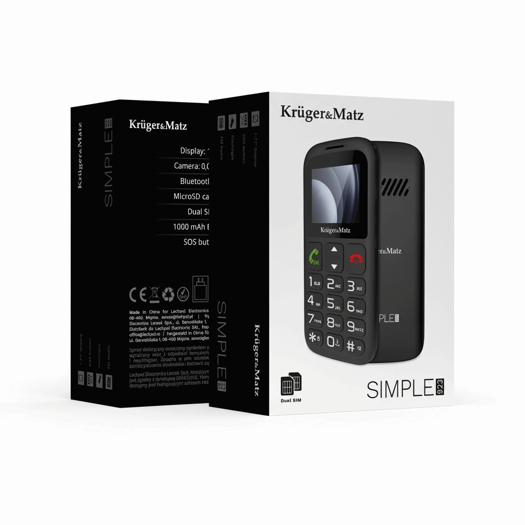 Senioren Handy Krüger & Matz Simple 923 GSM mit SOS Taste Dual SIM - MIZO.at