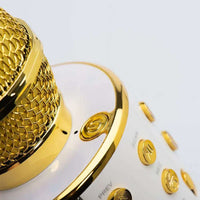 Multimedia Karaoke Microphone CR58 Gold | Wireless & High-Quality Sound