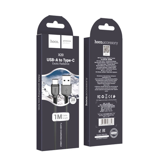 3M HOCO X20 USB-C Cable | Fast Charging & Data Transfer | Black - MIZO.at