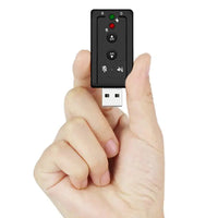 Externe USB-Soundkarte 7.1 mit Kopfhörer- & Mikrofonanschluss – Schwarz - MIZO.at