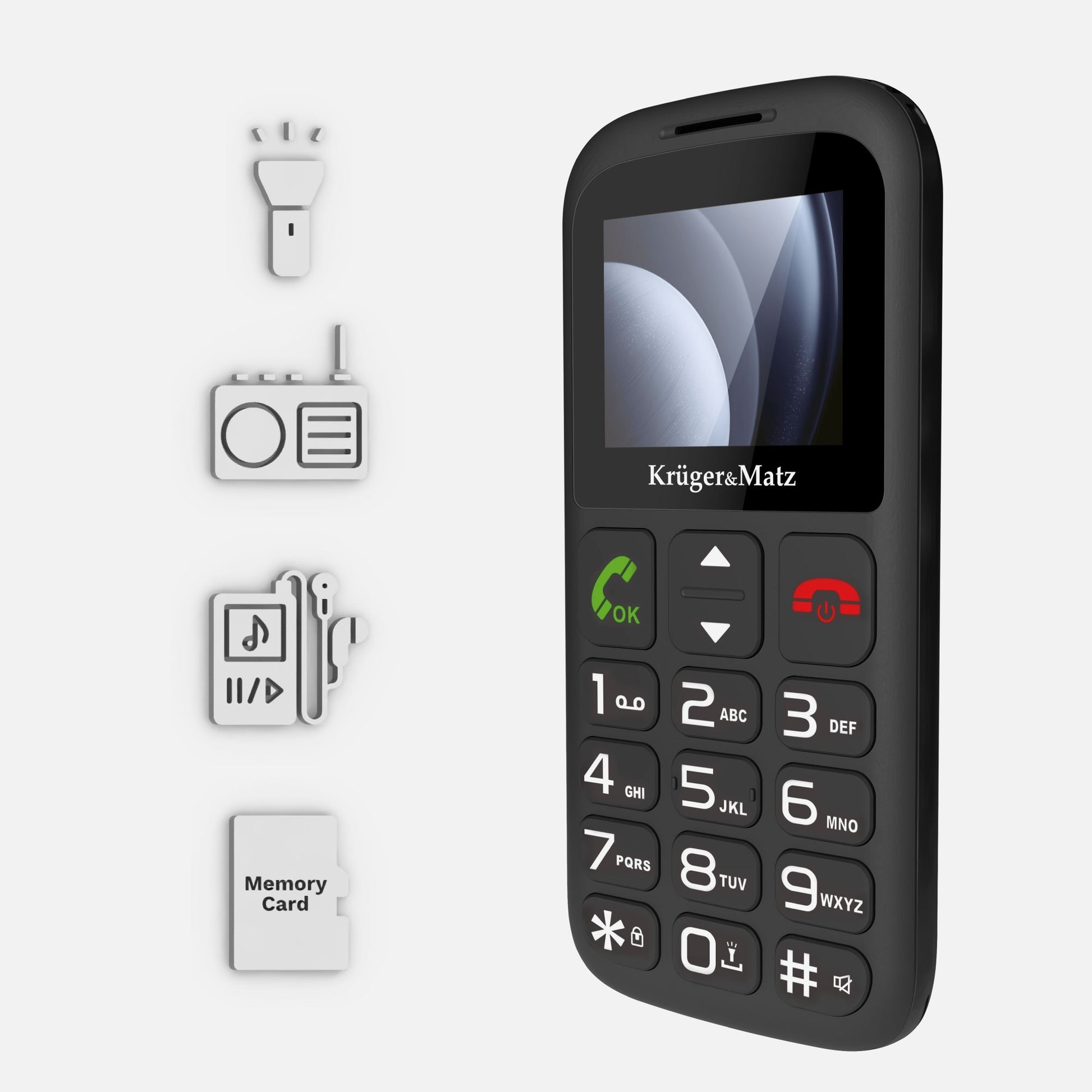 Senioren Handy Krüger & Matz Simple 923 GSM mit SOS Taste Dual SIM - MIZO.at