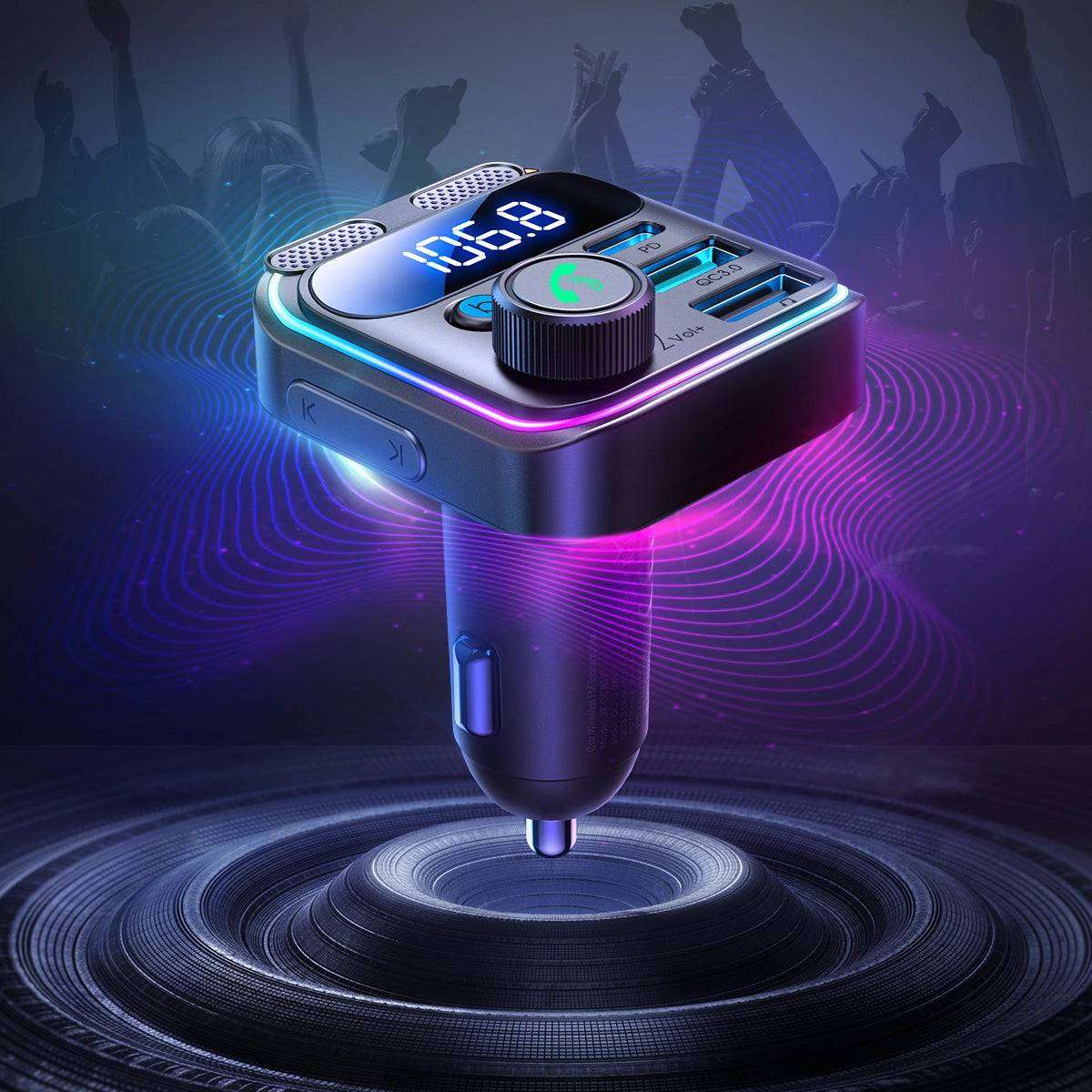 Joyroom 48W FM Transmitter | Bluetooth Car Charger with LED - MIZO.at