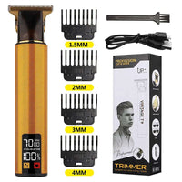 T9 Hair Clipper with LED Display & Combs – Orange