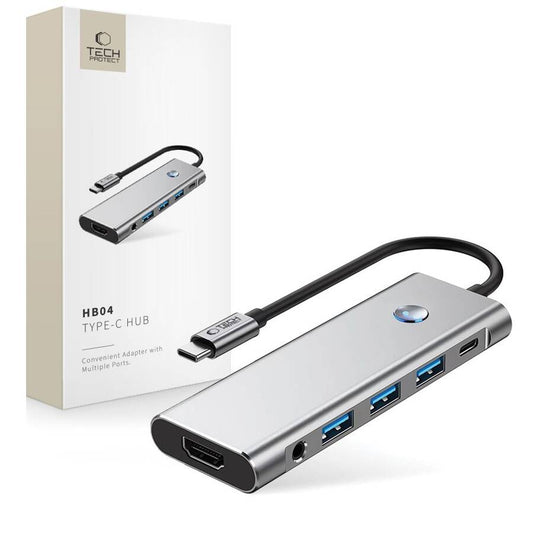 Tech-Protect HB04 9-in-1 USB-C Hub - 4K HDMI PD 100W Space Grau - MIZO.at