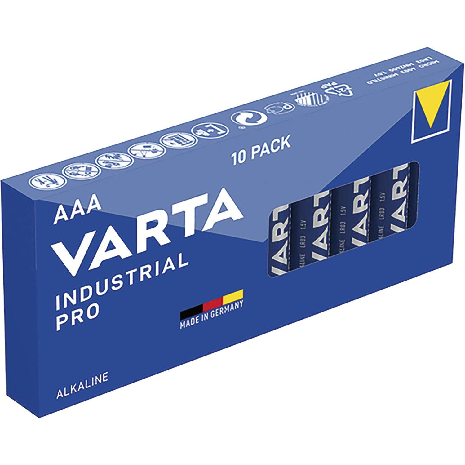 10er Pack Varta Industrial PRO AAA LR03 Alkaline Batterien - MIZO.at