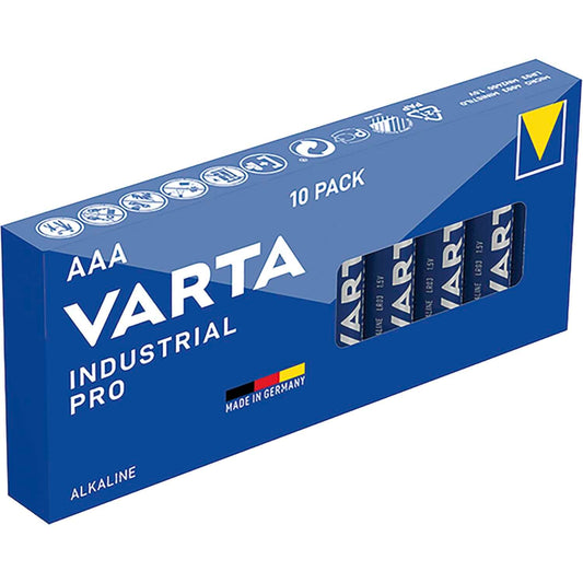 10er Pack Varta Industrial PRO AAA LR03 Alkaline Batterien - MIZO.at