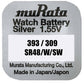 Murata 393 SR48SW Silber Knopfzelle 1,55 V - MIZO.at